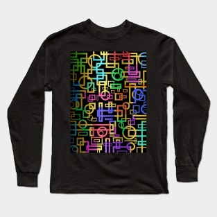 Abstract Geometric Layers Long Sleeve T-Shirt